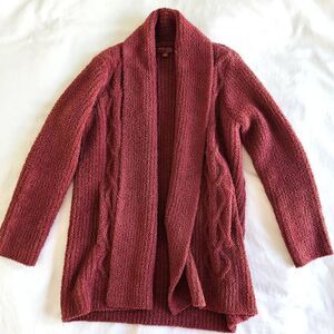 Barefoot Dreams Cardigan Sweater Womens Small Red Knit Long Sleeve‎ Casual Wear